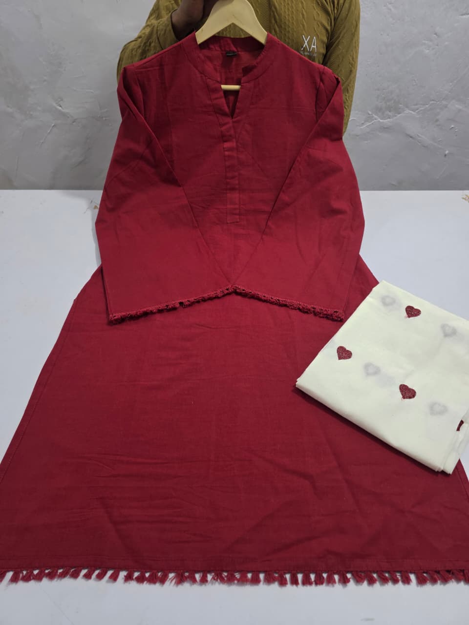 Premium Red Kurti Palazzo Co-Ord Set