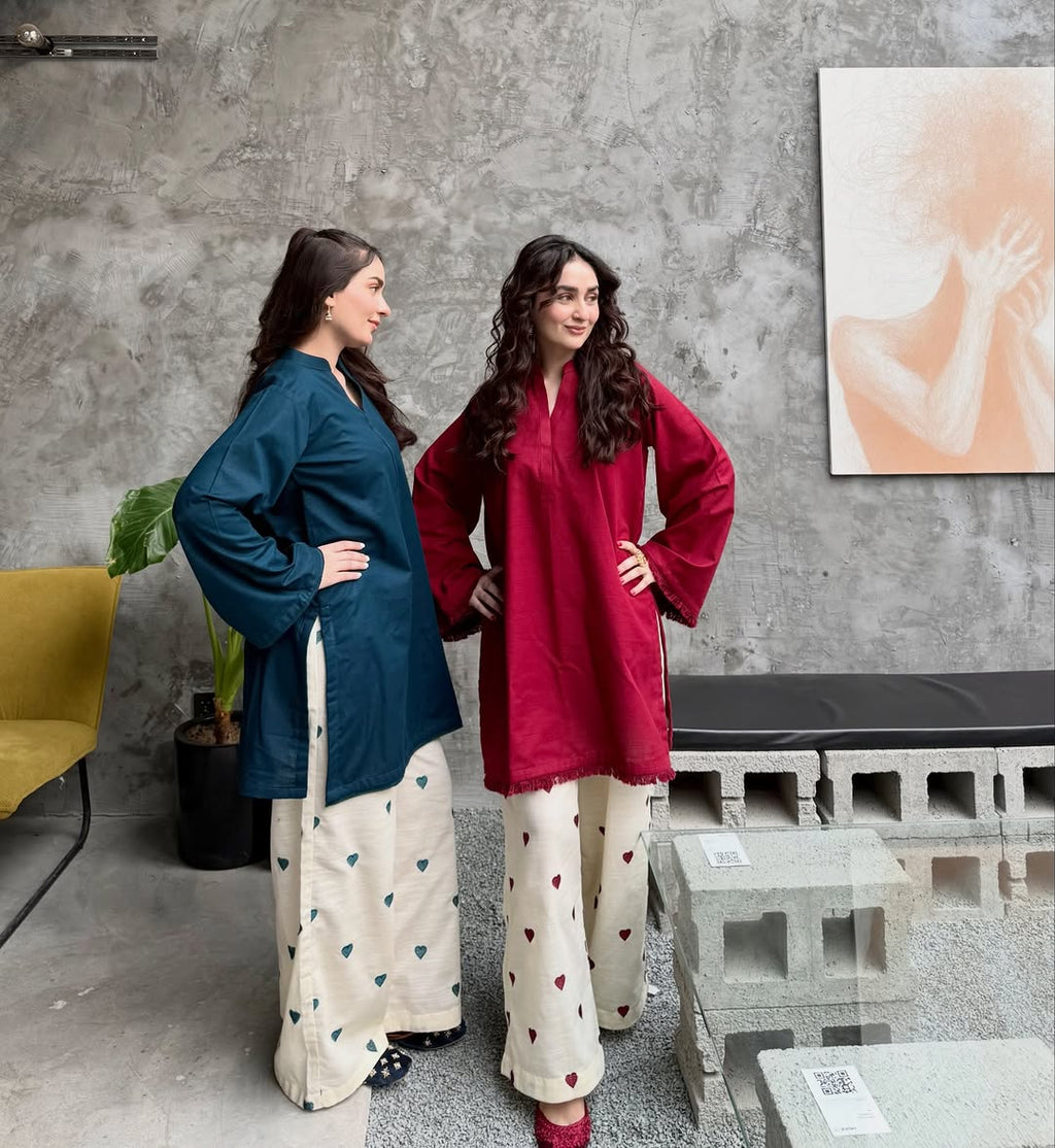 Premium Red Kurti Palazzo Co-Ord Set