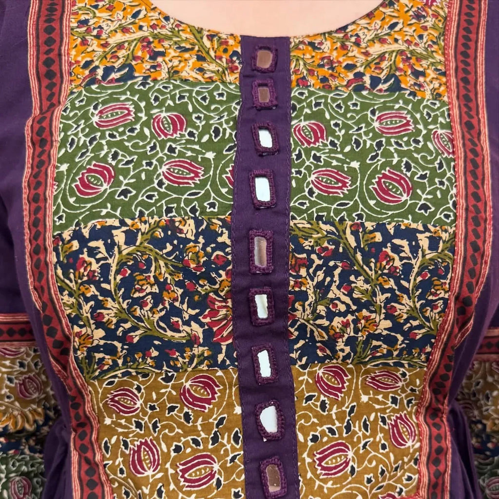 Purple Designer Heavy Kurti Palazzo Set in Premium Cotton Fabric