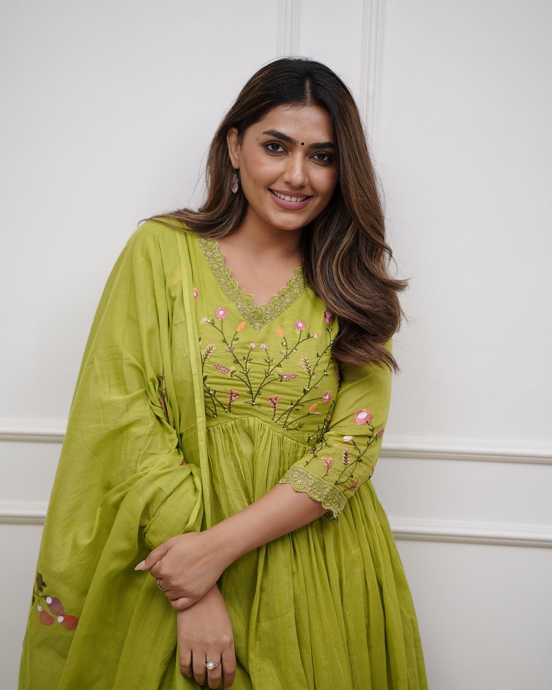 Green Look Beautiful And Elegant In Our Best Cotton Suit Set.