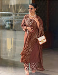 Brown Bandhani Print Cotton Kurta Set with Dupatta