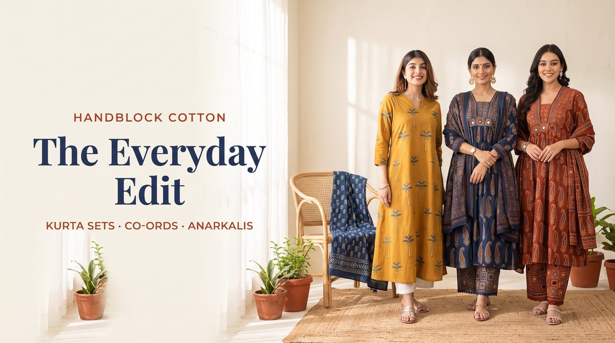 Handblock cotton kurta sets, co-ords and Anarkalis