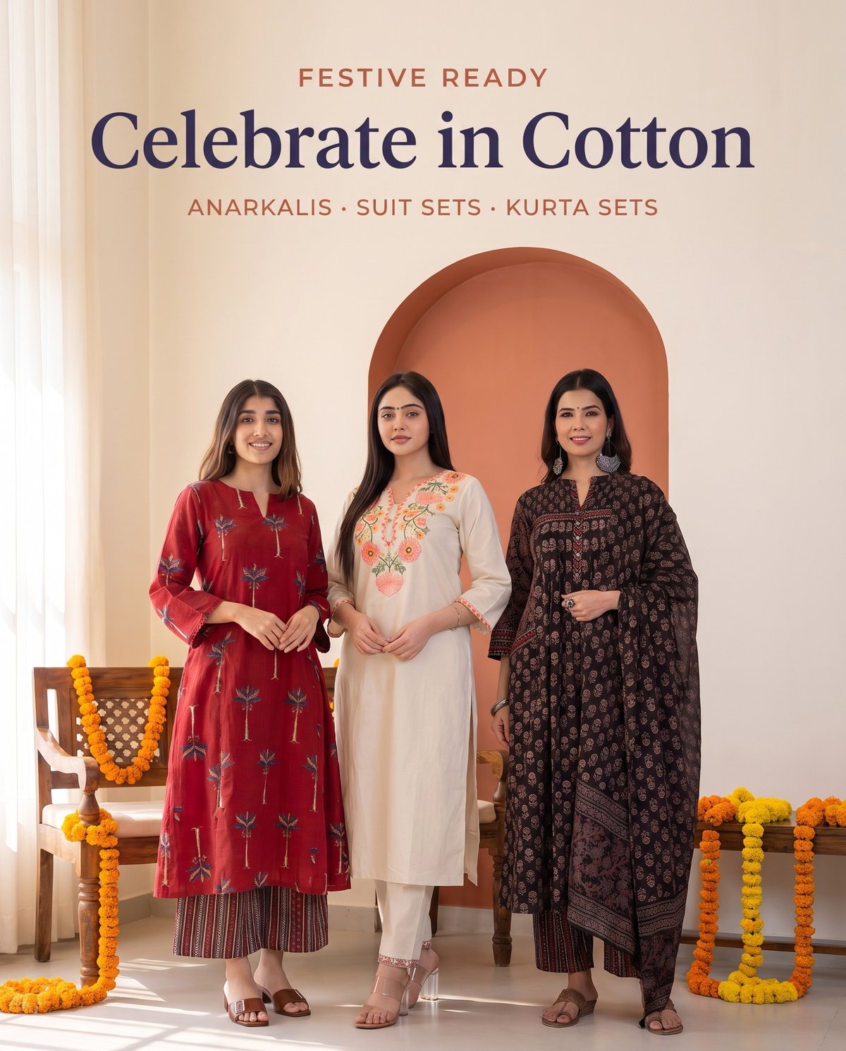 Festive Anarkalis, suit sets and kurta sets