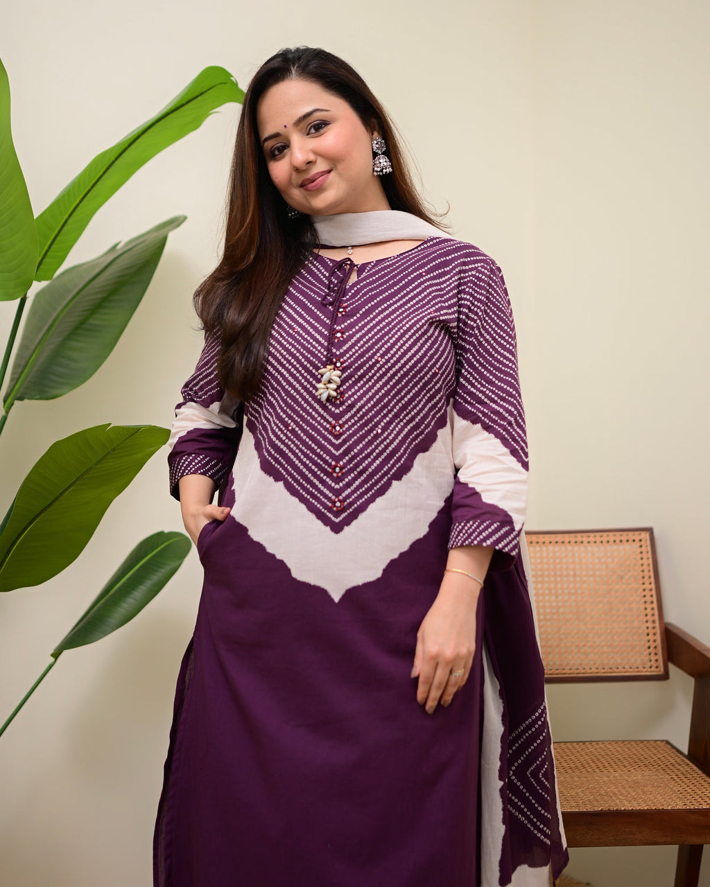 Jamuni Bandhej Muse Cotton Palazzo Suit