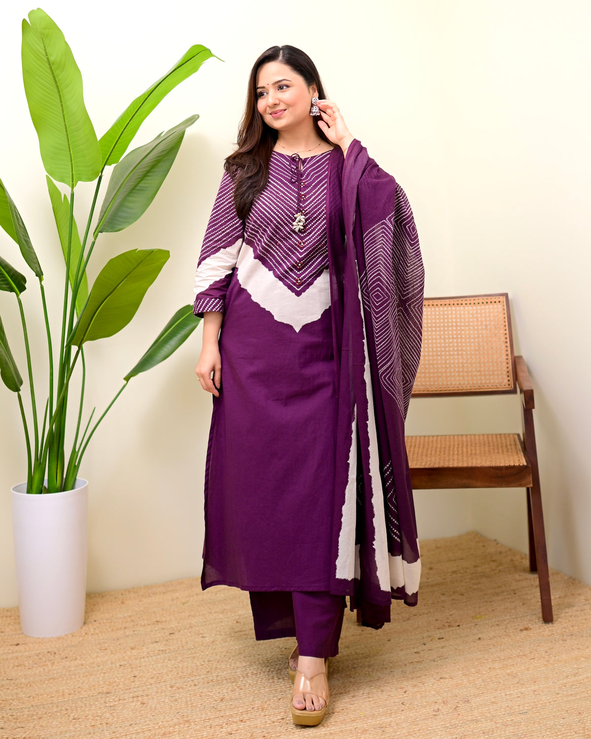 Jamuni Bandhej Muse Cotton Palazzo Suit